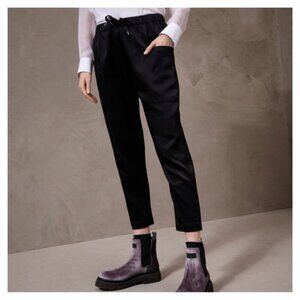 BRUNELLO CUCINELLI • Satin Cady Cargo Track Pant in Black • 2